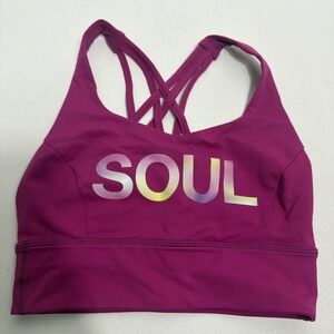 Lululemon X Soul cycle Free To Be‎ Bra Longline Hot Pink  Size 4